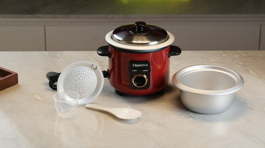 Eleenova Rice Cooker | Harmony 0.6 L | Keep Warm Function | 2 Aluminum Bowls Included | Detachable Power Cord for Easy Storage | Precise Thermostat Control