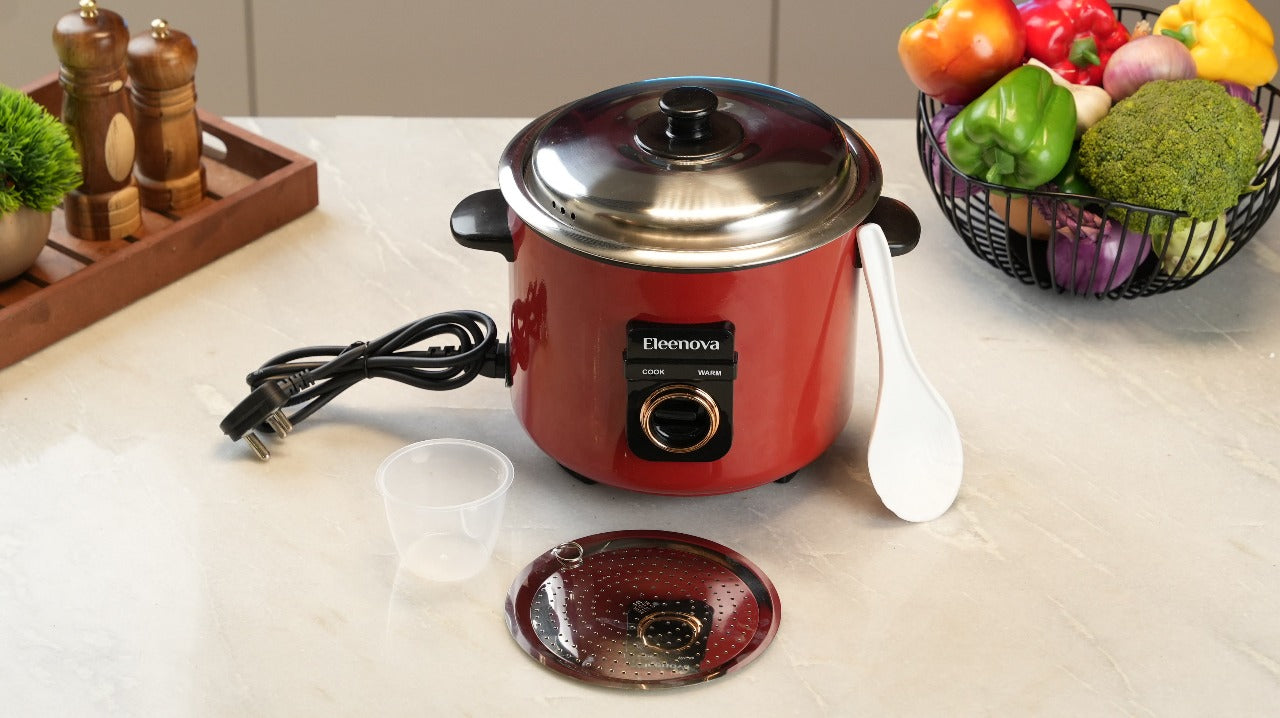 Eleenova Rice Cooker | Harmony 1.0L | Keep Warm Function | Single SS Bowl| Detachable Power Cord for Easy Storage | Precise Thermostat Control