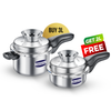 Eleenova Anti-Spill Stainless Steel Pressure Cooker Combo (Buy 3L Get 2L Free) Launch Offer | Compact Design | 5-Year Warranty