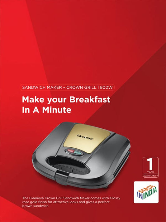 Crown Sandwich Maker with Fixed Grill Plates