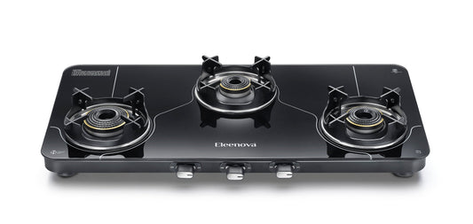 Eleenova Olive Gas Stove Range | Olive 2B, Olive Plus 2B, Olive 3B | Ultra Slim Design | Teknotuf Superior Glass | High-Speed Jumbo Burner | Premium Brass Burners | 360° Rotating Inlet Nozzle | 5 Year Glass Warranty