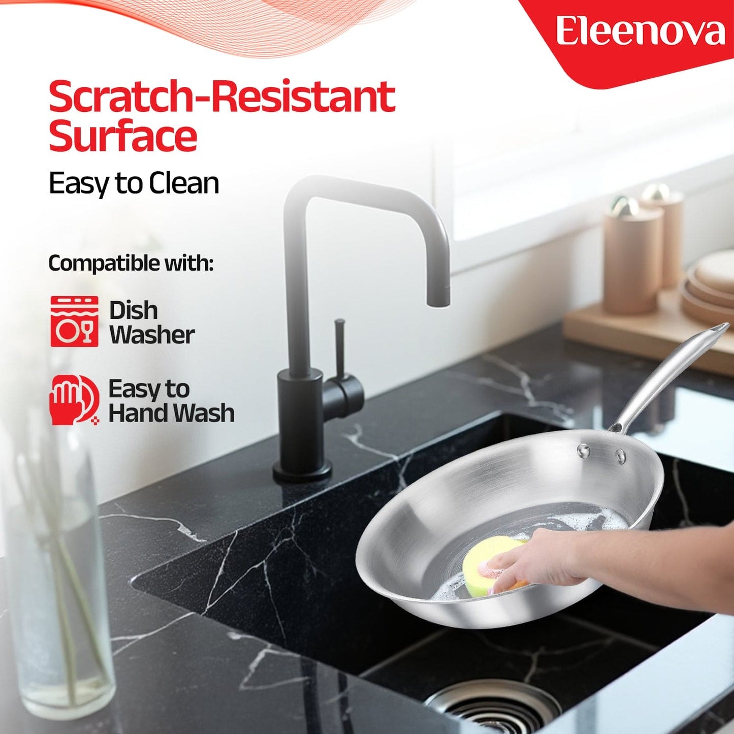 Eleenova Signature Tri Ply Fry Pan - 1 Liter | 1.5 Liter | 2 Liter