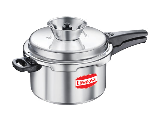 Eleenova Vintage OL Aluminium Pressure Cooker Anti Spill | Without IB, Precision Weight Valve, ISI Certified, 5-Year Warranty