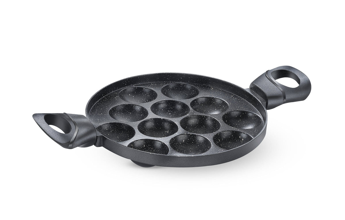 Eleenova Aspire Non-Stick Appapatra 12 Pit | Paniyarakkal | 5 Layer Non-Stick Coating | PFOA Free | Metal Spoon Friendly | Easy to Clean | 1 Year Warranty