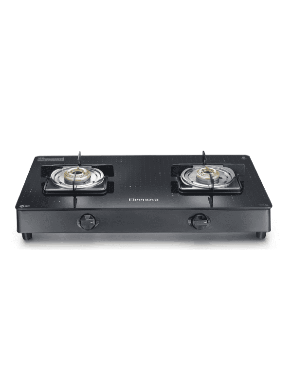 Constellation Glass Top Gas Stove with 2 Brass Burners