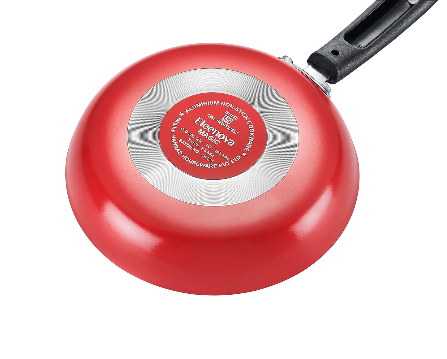 Eleenova Magic Non-Stick Fry Pan 20cm 800ml | 3 Layer Non-Stick Coating | PFOA Free | Metal Spoon Friendly | Cool Touch Bakelite Handle | Easy to Clean | ISI Certified | 1 Year Warranty
