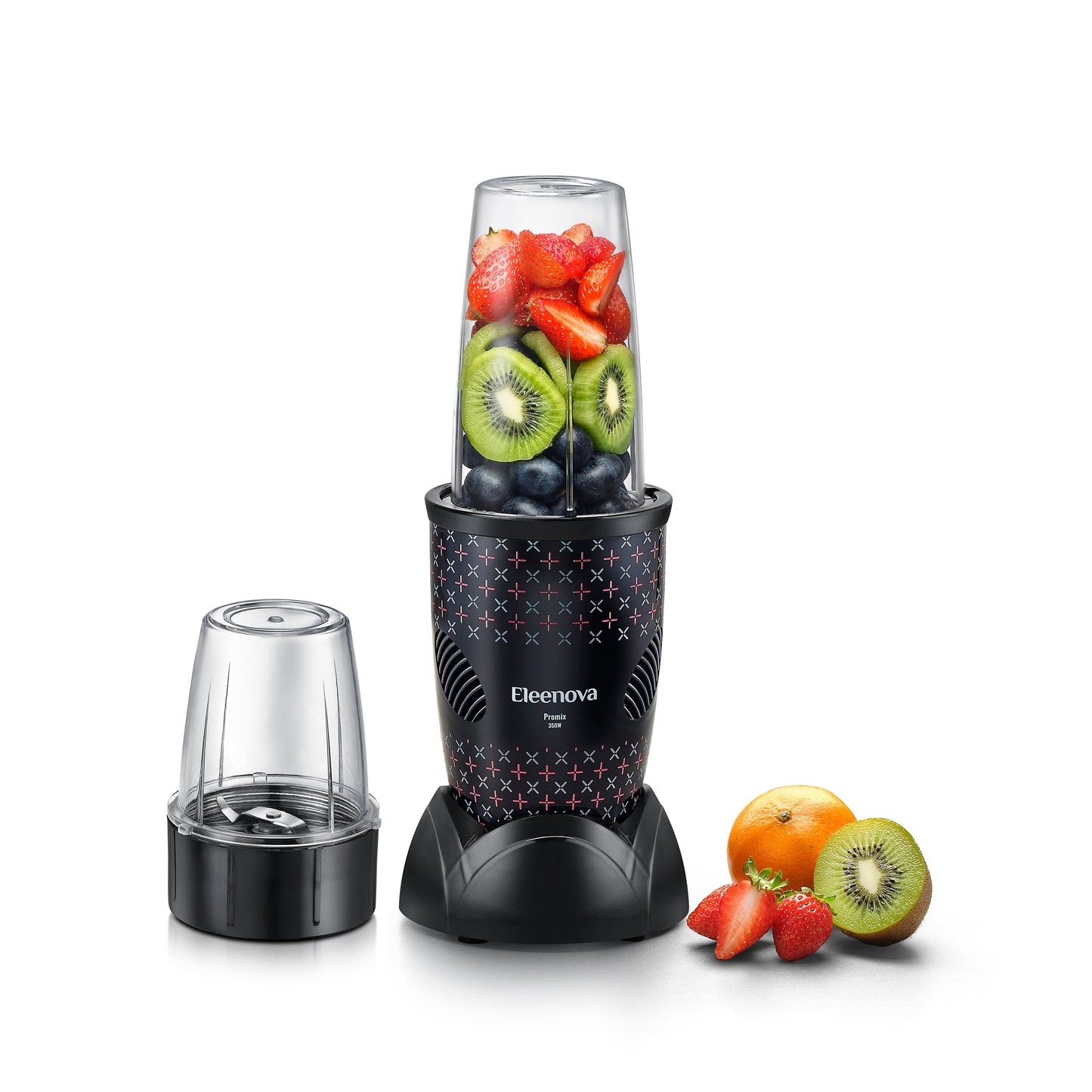 Eleenova Promix Nutri Blender 450W | 2 Multipurpose Jars | Pure Copper Motor | Secure 3-Way Interlocking Safety Mechanism | Storage, Straining & Sipping Lids | Compact Design | ISI Certified | 2 Year Warranty