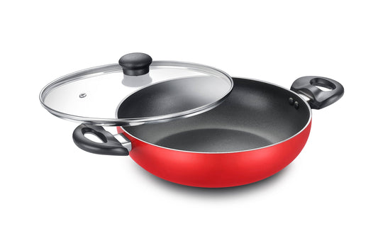 Eleenova Magic Non-Stick Cookware - Kadai with Glass Lid (20 cm, 24 cm & 26 cm)