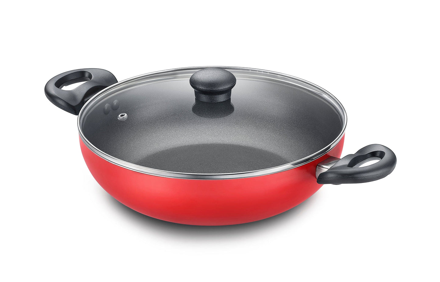 Eleenova Magic Non-Stick Cookware - Kadai with Glass Lid (20 cm, 24 cm & 26 cm)