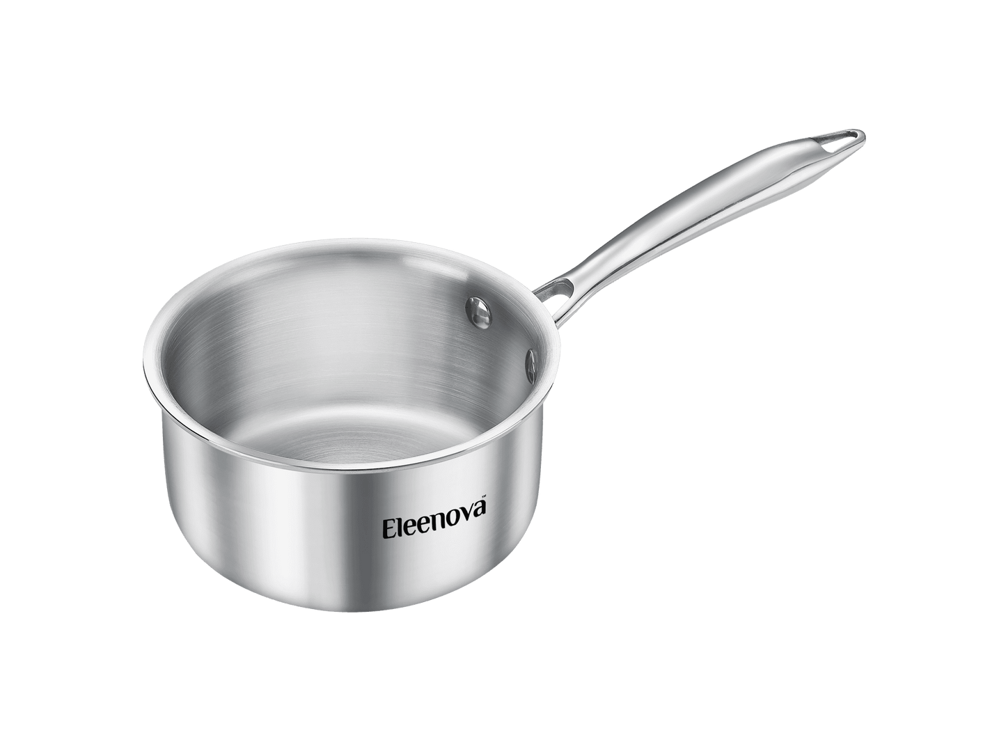 Eleenova Signature Tri-Ply Stainless Steel Sauce Pan | 14cm & 16cm | Even Heat Distribution | Scratch-Resistant Matte Finish | Non-Reactive Healthy Cooking | Gas, Induction & Electric Compatible | Lifetime Warranty