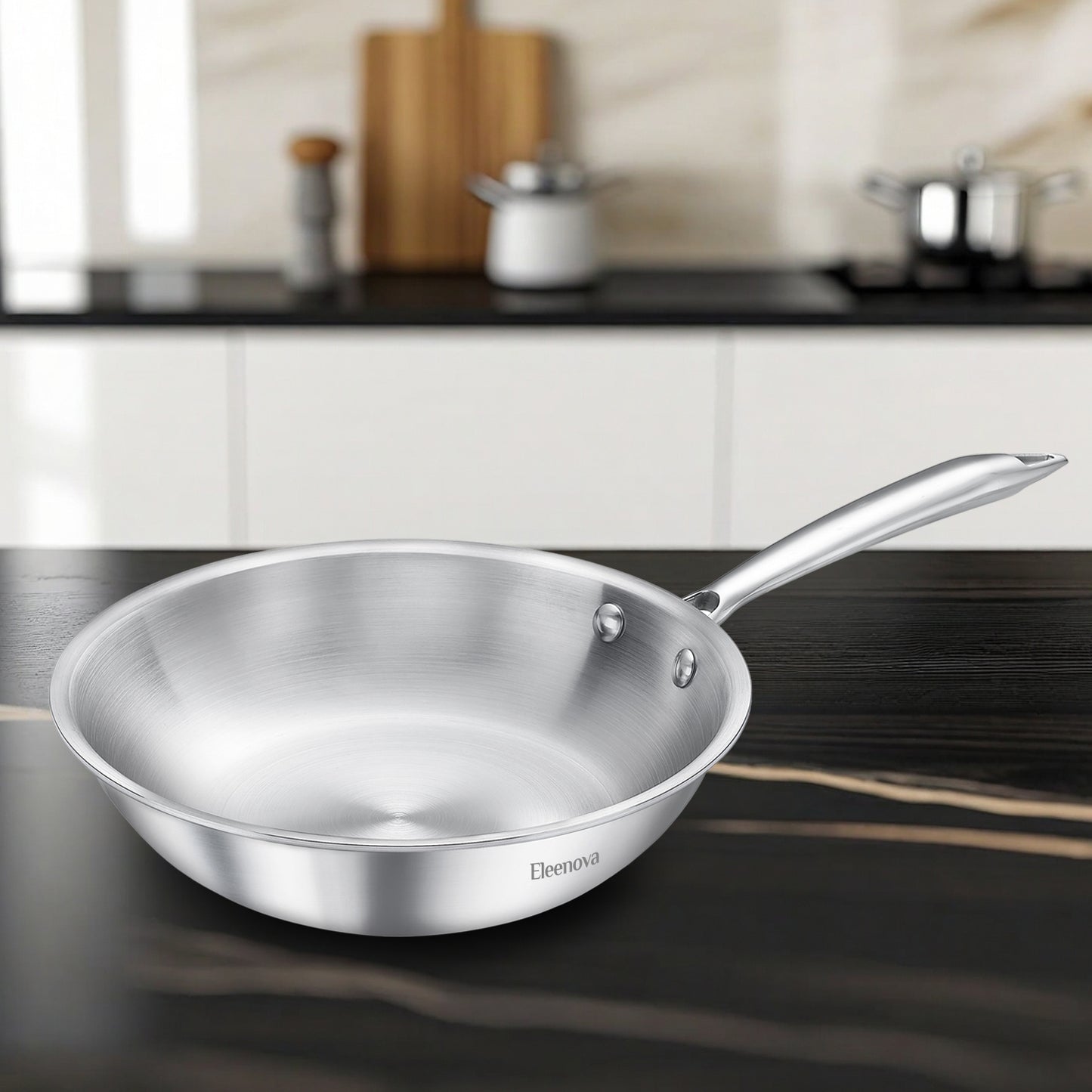 Eleenova Signature Tri Ply Fry Pan - 1 Liter | 1.5 Liter | 2 Liter