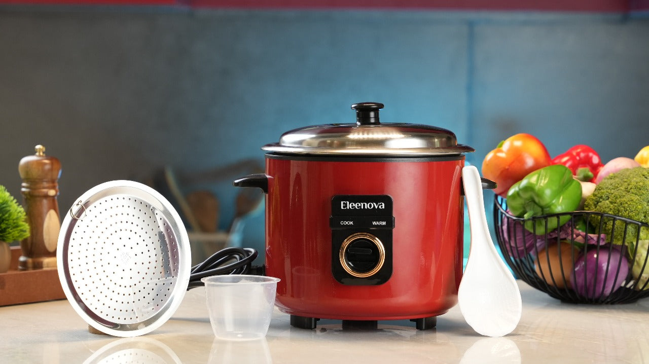 Eleenova Rice Cooker | Harmony 1.0L | Keep Warm Function | Single SS Bowl| Detachable Power Cord for Easy Storage | Precise Thermostat Control