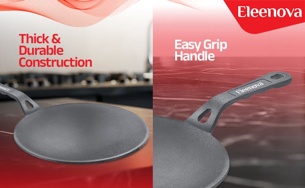 Eleenova Shakti Cast Iron Cookware - Roti Tawa 26 cm