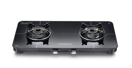Eleenova Olive Gas Stove Range | Olive 2B, Olive Plus 2B, Olive 3B  | Ultra Slim Design | Teknotuf Superior Glass | High-Speed Jumbo Burner | Premium Brass Burners | 360° Rotating Inlet Nozzle | 5 Year Glass Warranty