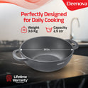 Eleenova Shakti Cast Iron Cookware - Kadai with Lid 24 cm