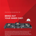 Olive Glass Top Gas Stove With 3 Brass Burners