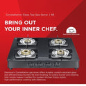 Constellation Glass Top Gas Stove with 4 Brass Burners