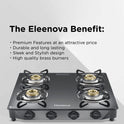 Reflex Glasstop Gas Stove With 4 Brass Burners