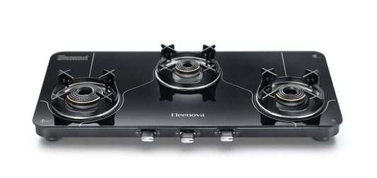 Eleenova Olive Gas Stove Range | Olive 2B, Olive Plus 2B, Olive 3B  | Ultra Slim Design | Teknotuf Superior Glass | High-Speed Jumbo Burner | Premium Brass Burners | 360° Rotating Inlet Nozzle | 5 Year Glass Warranty