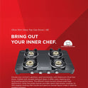 Olive Glass Top Gas Stove With 4 Brass Burners