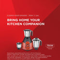 Eleemix 750 W Mixer Grinder with 3 Stainless Jars