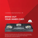 Constellation Glass Top Gas Stove with 3 Brass Burners