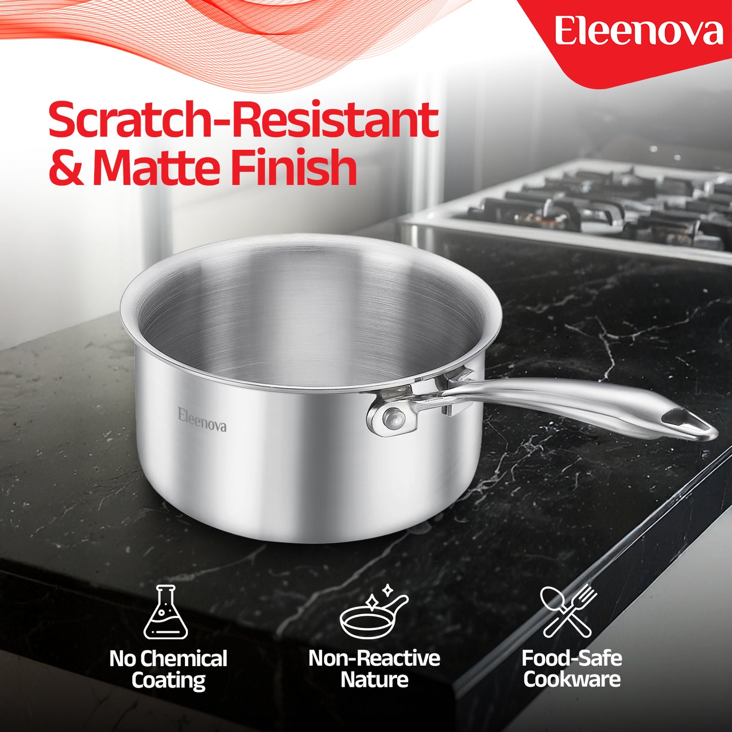 Eleenova Signature Tri Ply Sauce Pan 16 cm