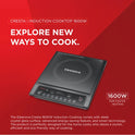 Cresta 1600 W Superior Crystal Glass Push Button Induction Cooktop