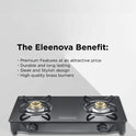 Reflex Glasstop Gas Stove With 2 Brass Burners