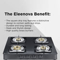 Constellation Glass Top Gas Stove with 4 Brass Burners