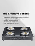 Constellation Glass Top Gas Stove with 4 Brass Burners