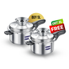 Eleenova Anti-Spill Stainless Steel Pressure Cooker Combo (Buy 5L Get 3L Free) Launch Offer | Premium Quality | 5-Year Warranty