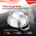 Eleenova Triply Stainless Steel Kadai/Kadhai with Lid, 4 Litres, 26cm/10.2 Inch, 1.83Kg, ISI Certified with Product Lifetime Warranty, Durable 3-Layer Body, 100% Toxin-Free & No Chemical Coating