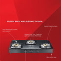Constellation Glass Top Gas Stove with 3 Brass Burners