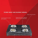 Constellation Glass Top Gas Stove with 4 Brass Burners