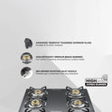 Reflex Glasstop Gas Stove With 4 Brass Burners