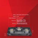 Reflex Glasstop Gas Stove With 3 Brass Burners
