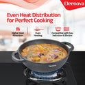 Eleenova Shakti Cast Iron Cookware - Kadai with Lid 24 cm
