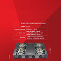 Reflex Glasstop Gas Stove With 4 Brass Burners