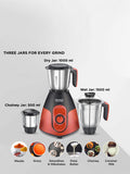 Eleemix 750 W Mixer Grinder with 3 Stainless Jars