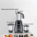 Puremix 550 W Mixer Grinder with 3 Stainless Jars