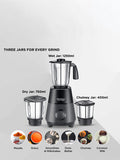 Puremix 550 W Mixer Grinder with 3 Stainless Jars