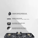 Olive Glass Top Gas Stove With 3 Brass Burners