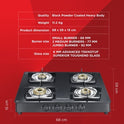 Constellation Glass Top Gas Stove with 4 Brass Burners