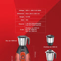 Eleemix 750 W Mixer Grinder with 3 Stainless Jars