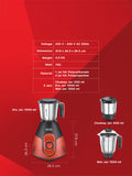 Eleemix 750 W Mixer Grinder with 3 Stainless Jars