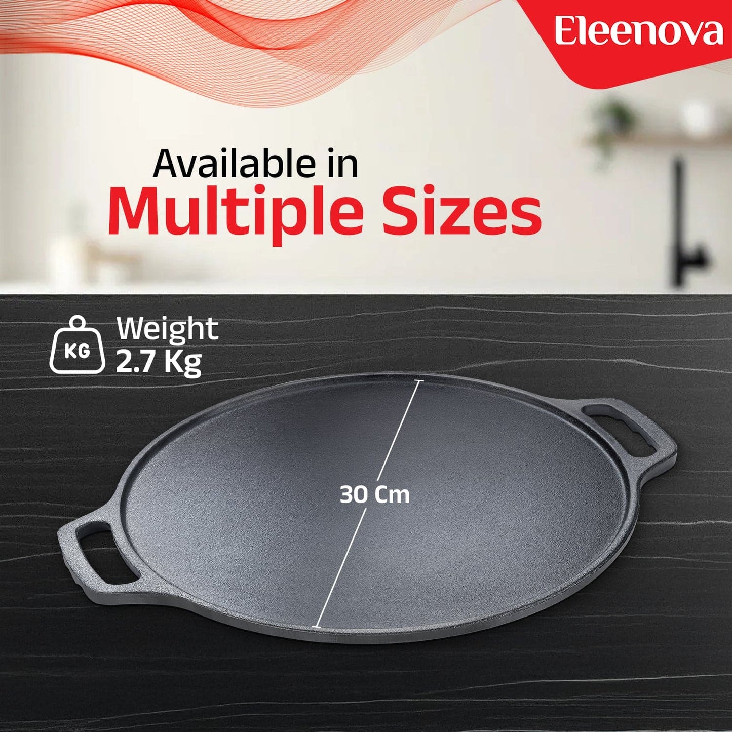 Eleenova Shakti Cast Iron Cookware - Dosa Tawa 30 cm