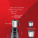 Puremix 550 W Mixer Grinder with 3 Stainless Jars