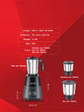 Puremix 550 W Mixer Grinder with 3 Stainless Jars