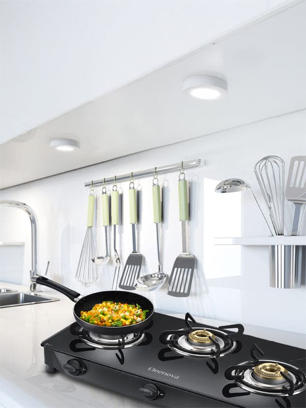 Reflex Glasstop Gas Stove With 3 Brass Burners